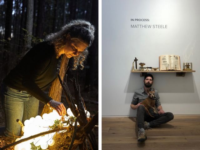Local artists Meredith Connelly (left) and Matthew Steele.