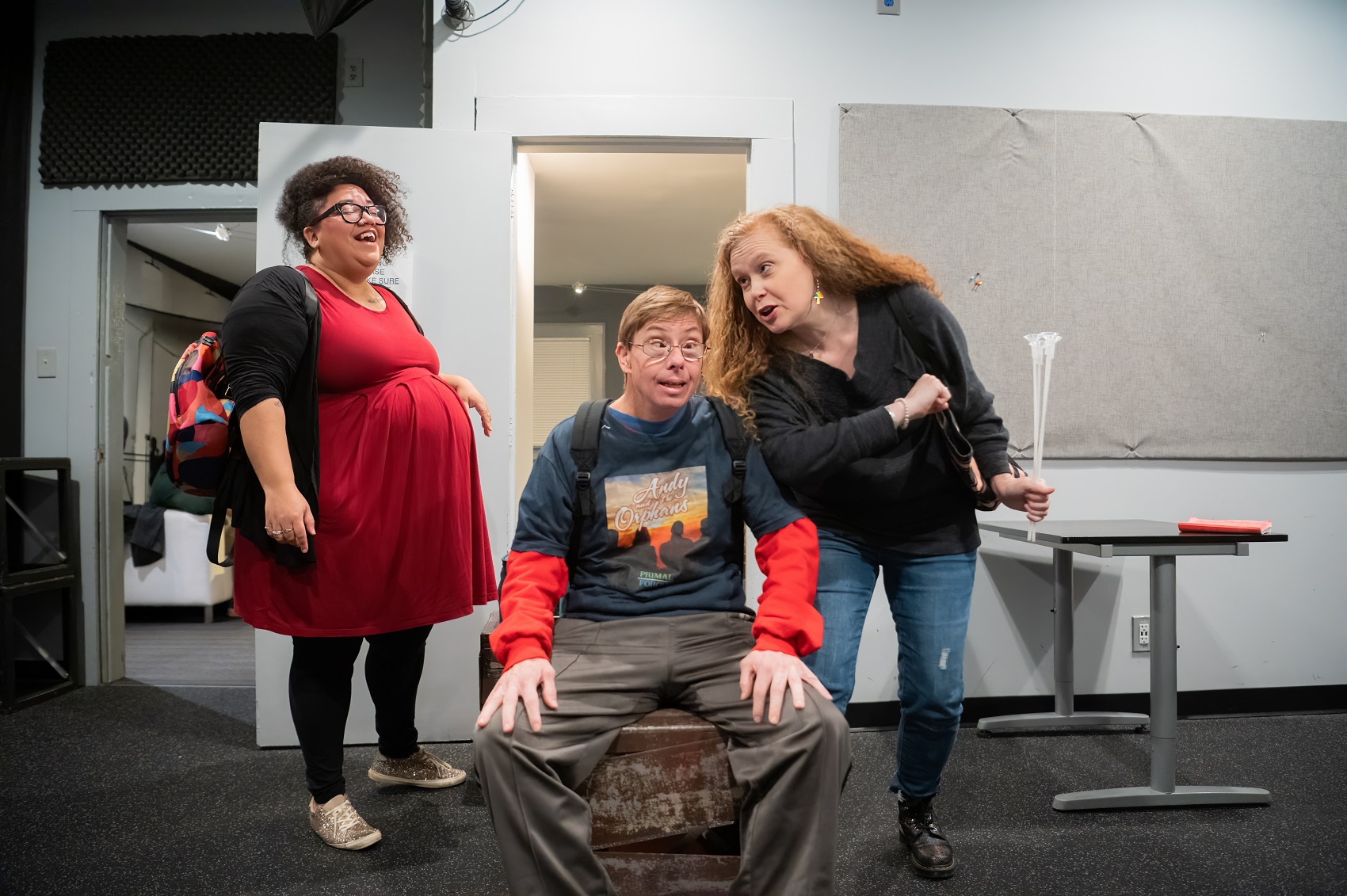 Pictured is a dress rehearsal for the Three Bone Theatre production of “Andy and the Orphans.” An ASC Cultural Vision Grant helped the theatre cast disabled actors, pay the artists and hire a consultant to focus on accessibility. Photo by Jon Strayhorn.